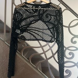 Mesh Cut out Crop Top Rave Outfit